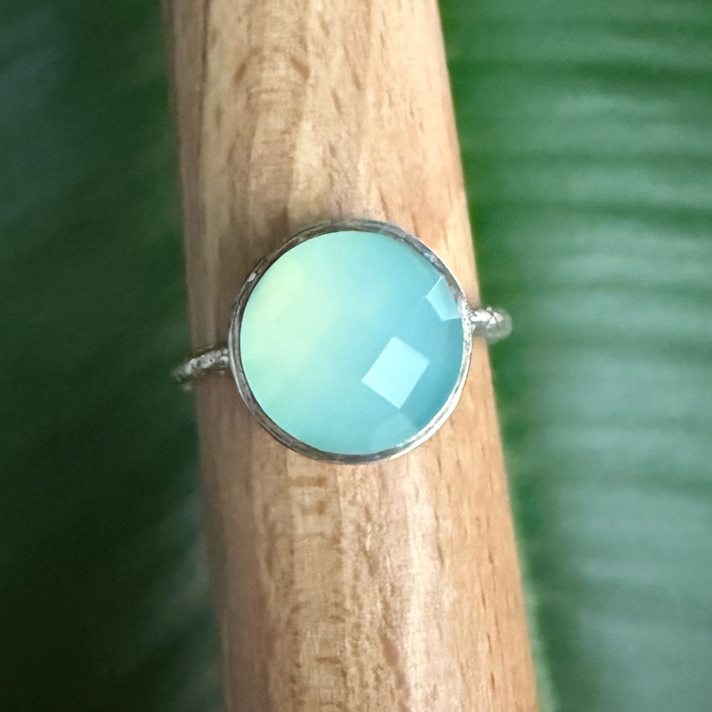925 Green Chalcedony Ring